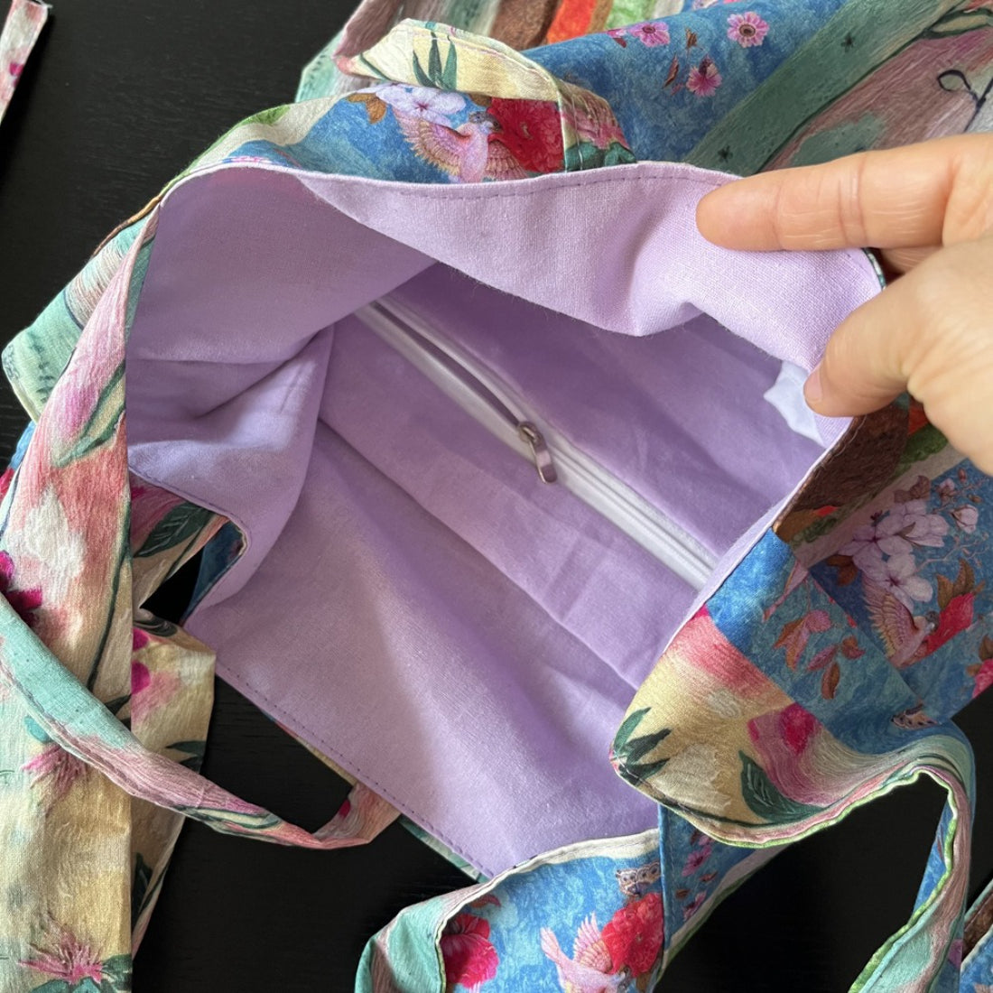 Boho Stripe Slouchy Tote Bag detail view
