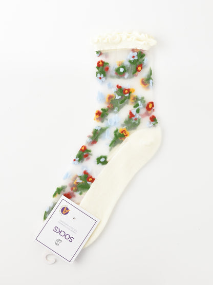 Rufia - Sheer Floral Ankle Socks