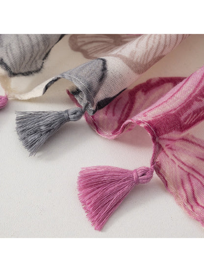 Scarvii - Floral Breeze Tassel Scarf