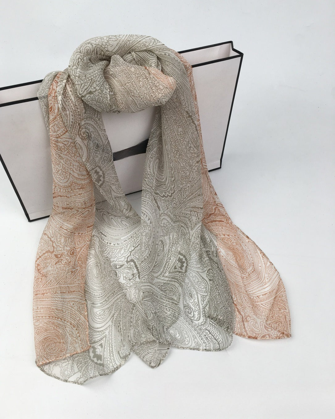 Scarvii light stylish oversized vintage paisley scarf image 9