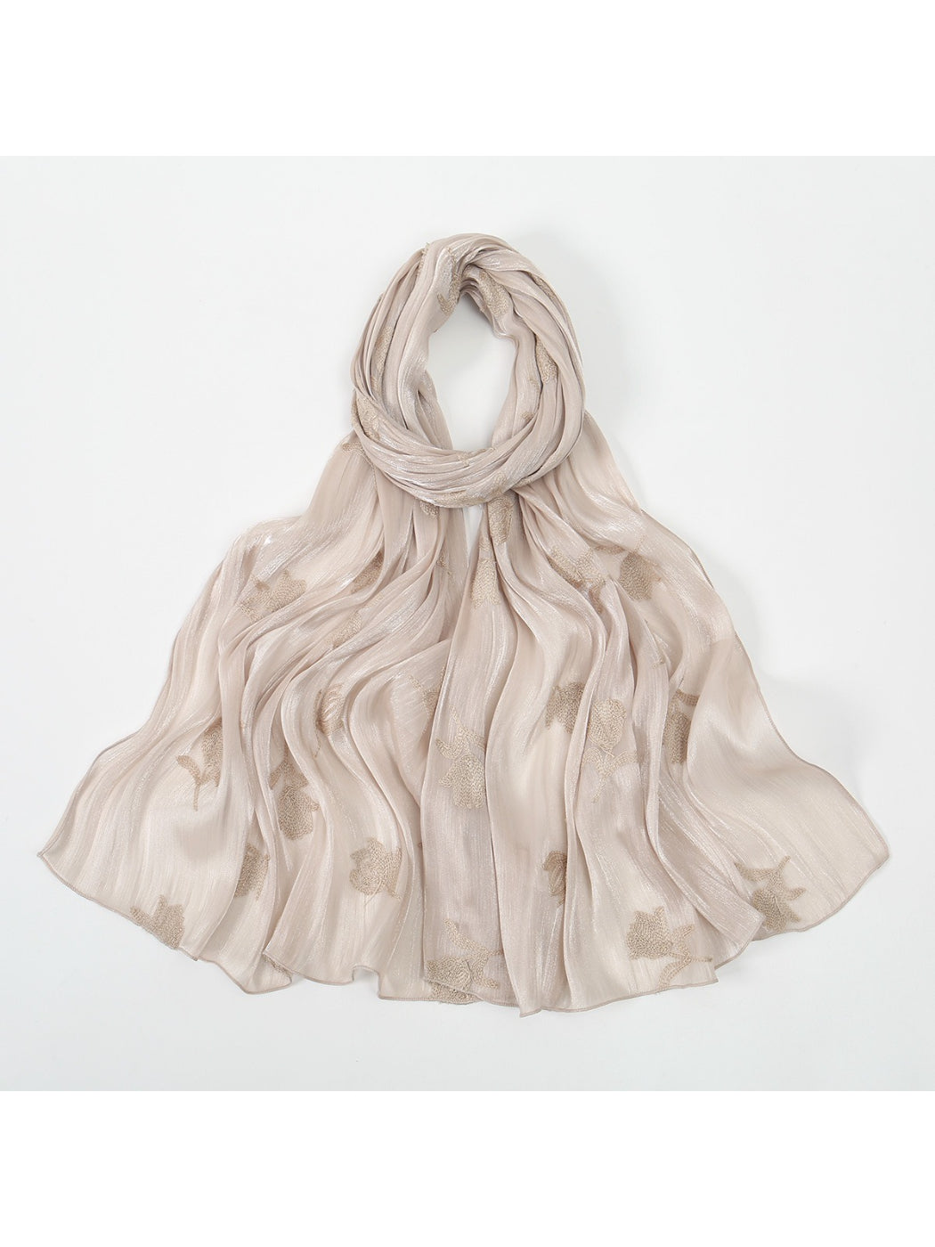 Scarvii Soft Sheer Floral Embroidered Scarf