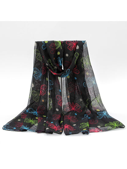 Scarvii - Butterfly Print Lightweight Scarf
