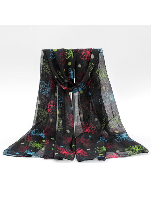 Scarvii - Butterfly Print Lightweight Scarf