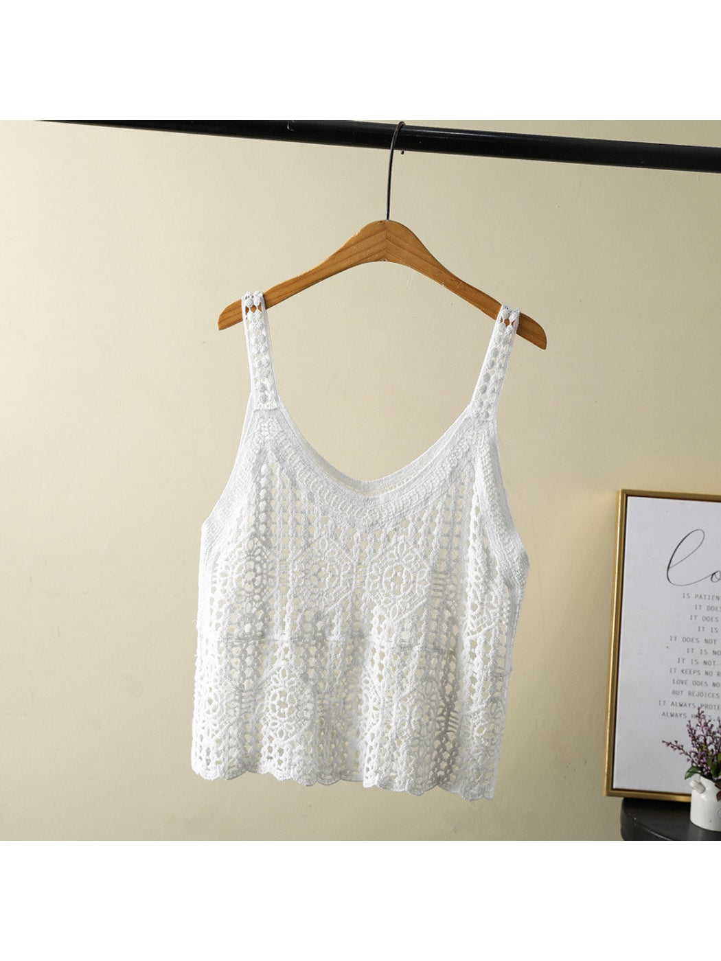 Crosa - Solid Color Geometric Pattern Knit Tank Top