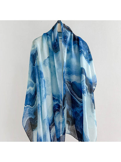 Scarvii - Abstract Style Floral Print Summer Wrap Scarf