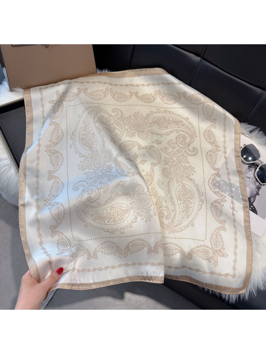 Scarvii - Bandana Paisley Print Square Scarf