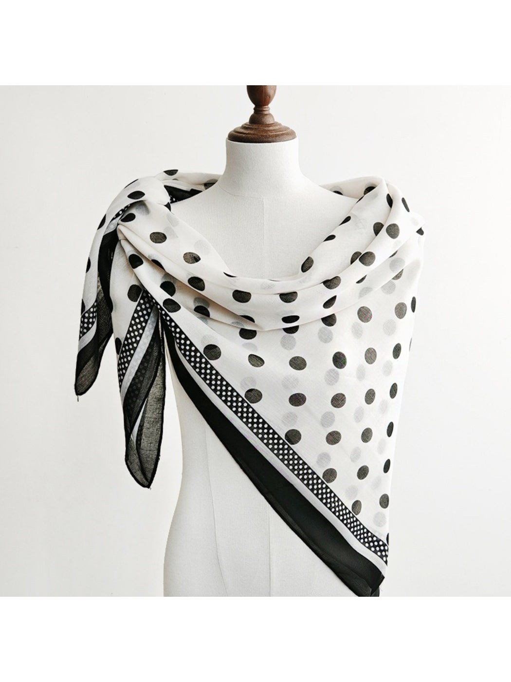Scarvii Polka Dot Border Square Scarf