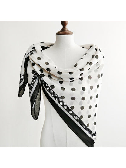 Scarvii Polka Dot Border Square Scarf