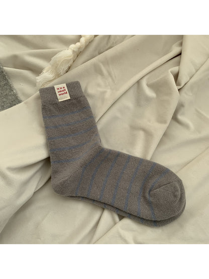 Rufia - Calm Tone Stripe Crew Socks