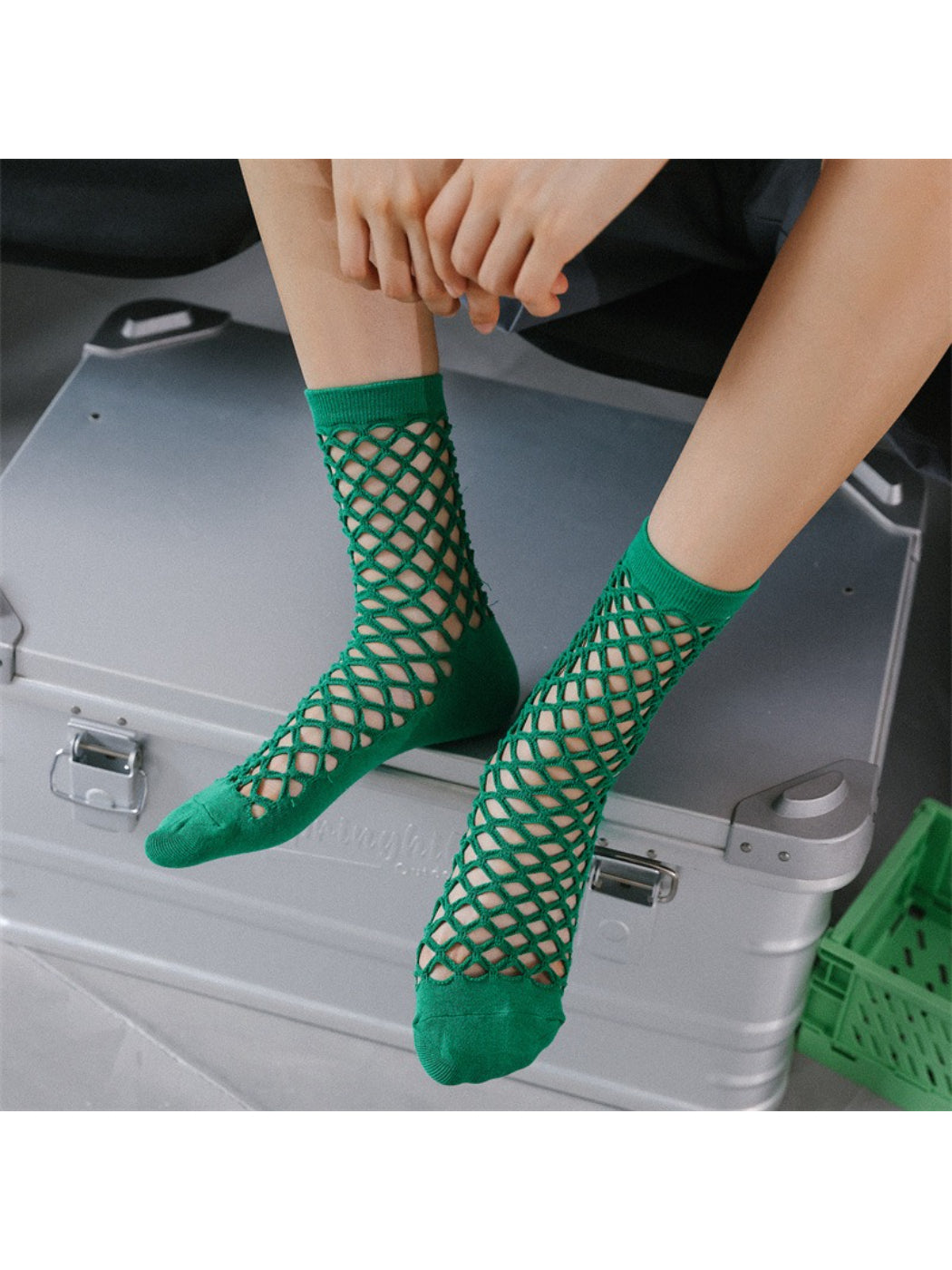 Rufia - Openwork Panel Crew Socks