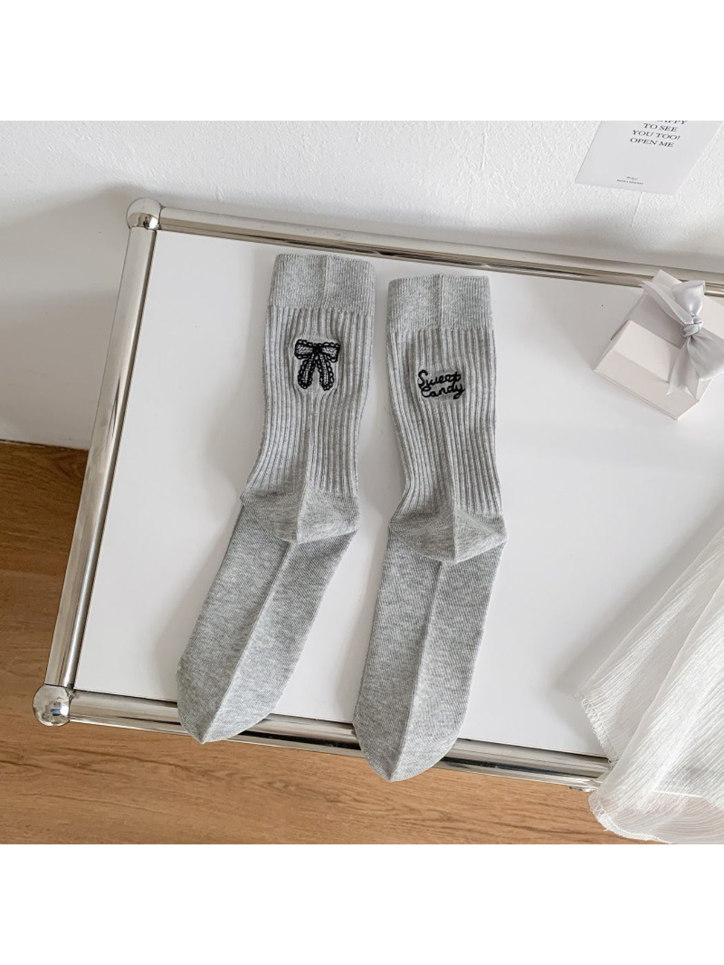 Rufia - Soft Ribbon Detail Crew Socks