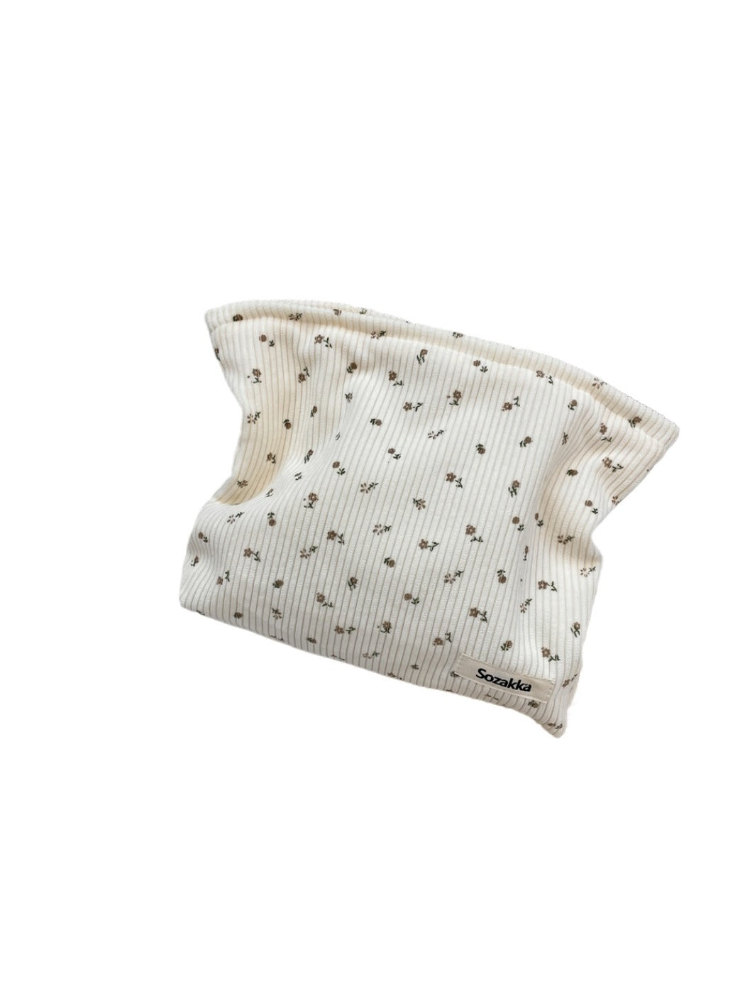 Cosbai - Corduroy Floral Travel Makeup Bag