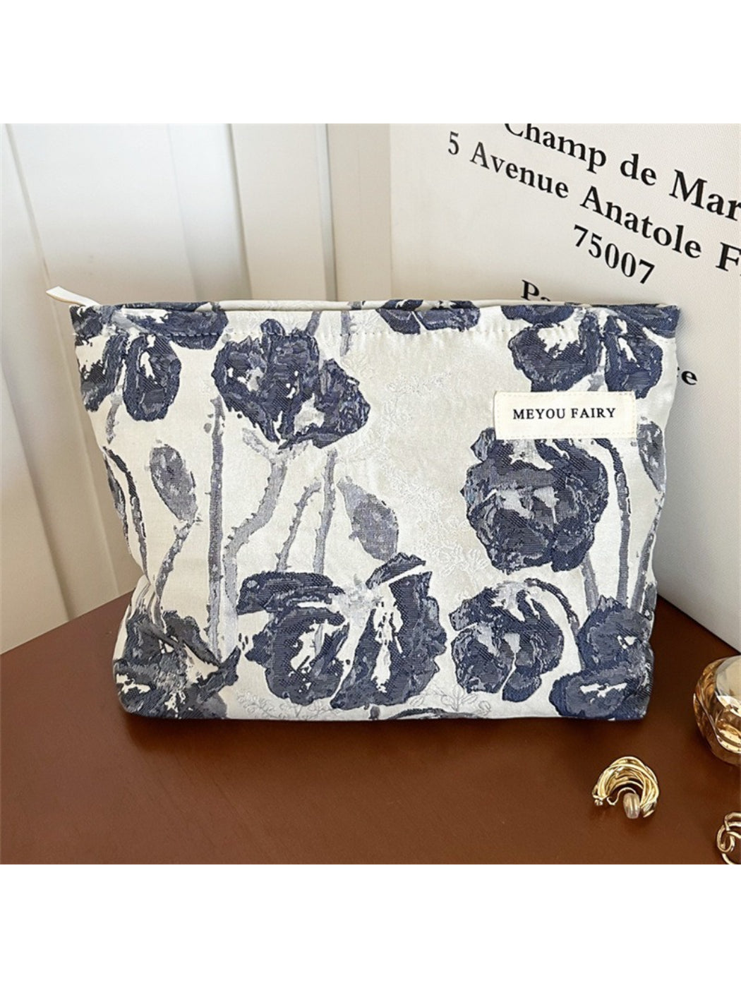 Cosbai cosmetic bag open displaying spacious interior