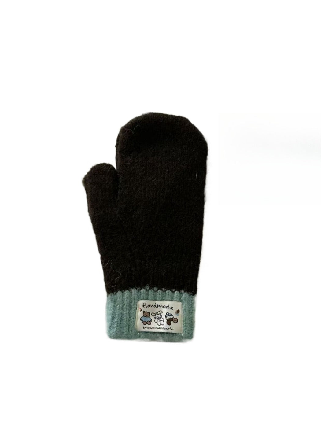 Gloving - Classic Color-Block Full-Cover Knitted Mittens