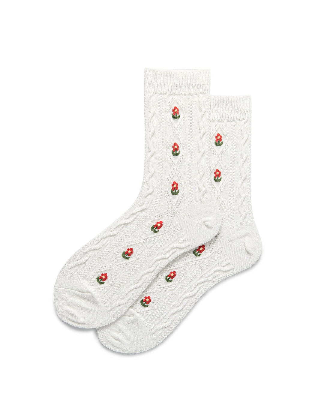 Rufia - Vintage Floral Cable Knit Crew Socks product image 3