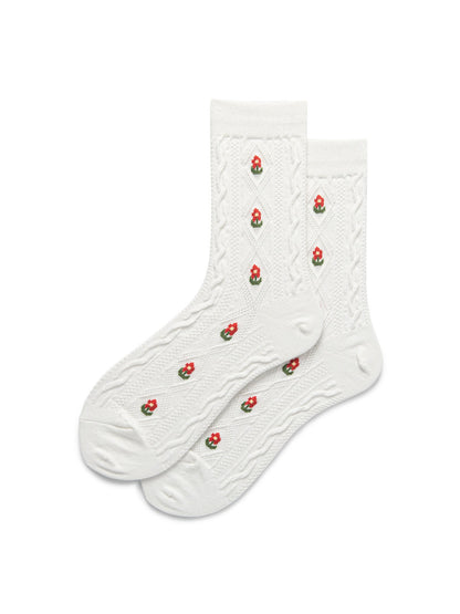 Rufia - Vintage Floral Cable Knit Crew Socks product image 3