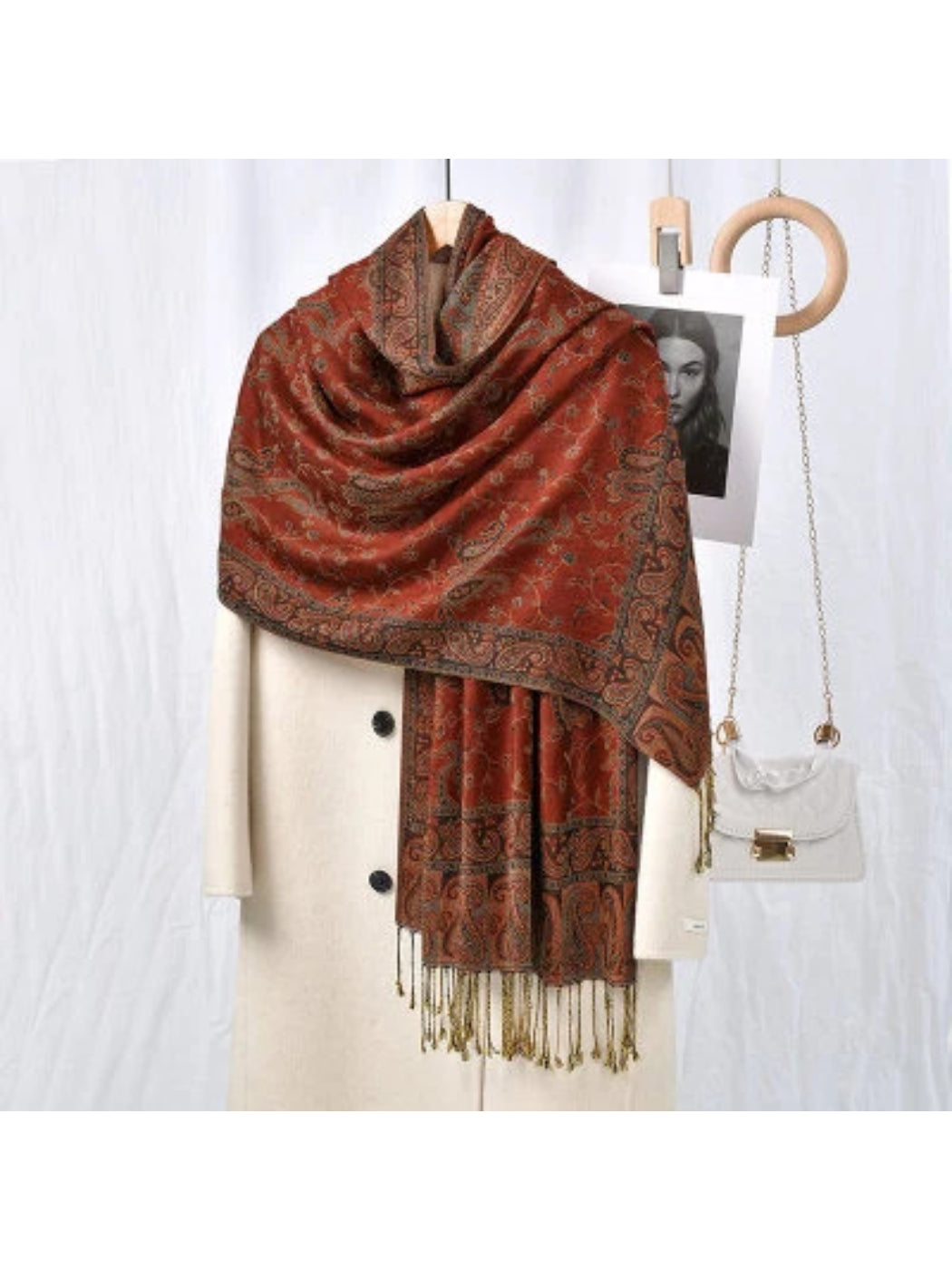 Scarvii - Paisley Floral-Vine Fringe Scarf