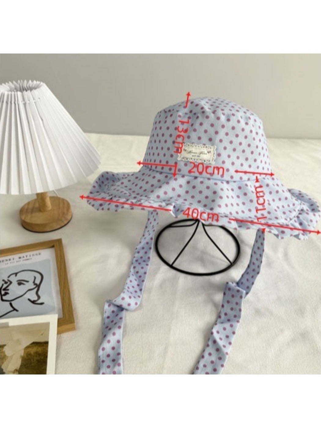 Haila - Ruffle Brim Polka Dot Casual Bucket Hat