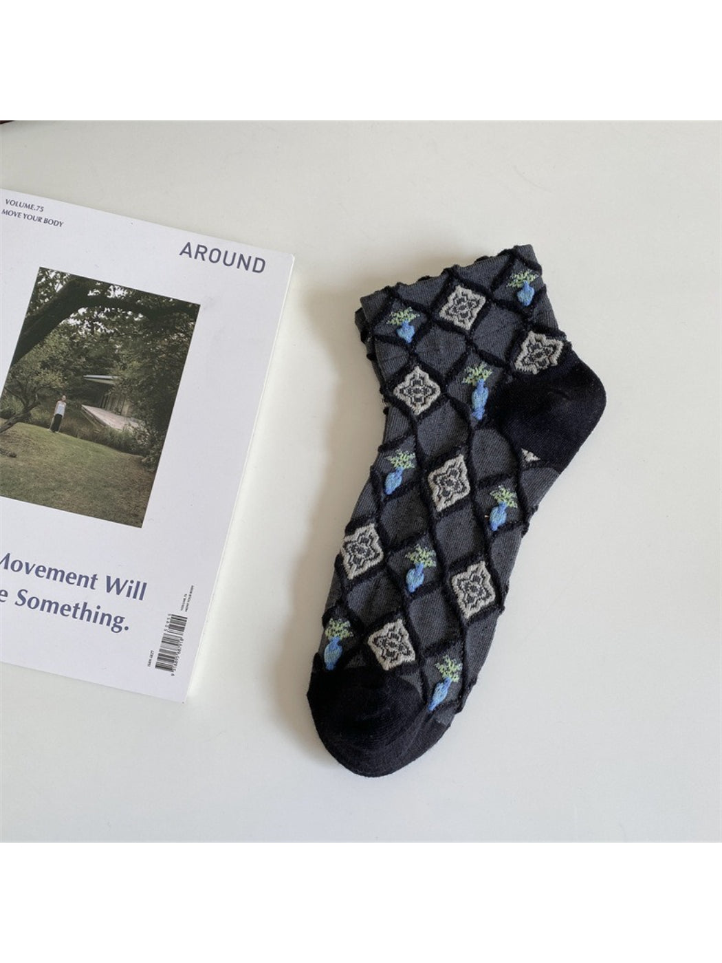Rufia - Floral Stitch Trellis Socks