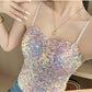 Vesty - Glitter Strappy Party Top With Built-In Padding