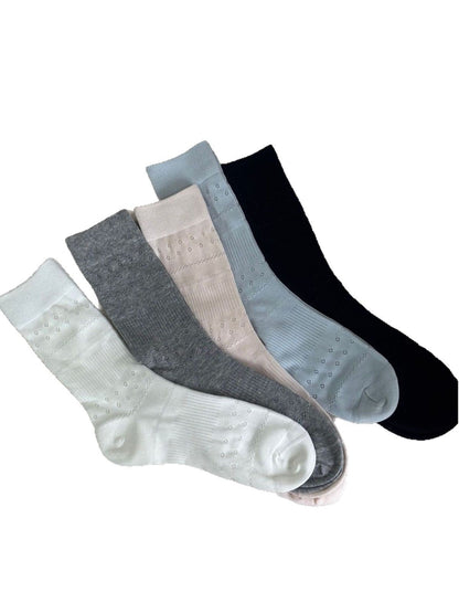 Rufia - Floral and Stripes Embossing Crew Socks