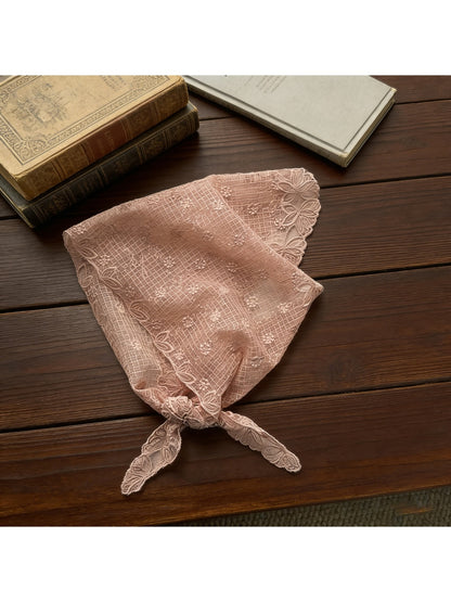 Scarvii - Floral Lace Embroidered Triangle Bandana