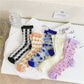 Rufia - Colorful Geometric Pattern Summer Mid-Calf Socks
