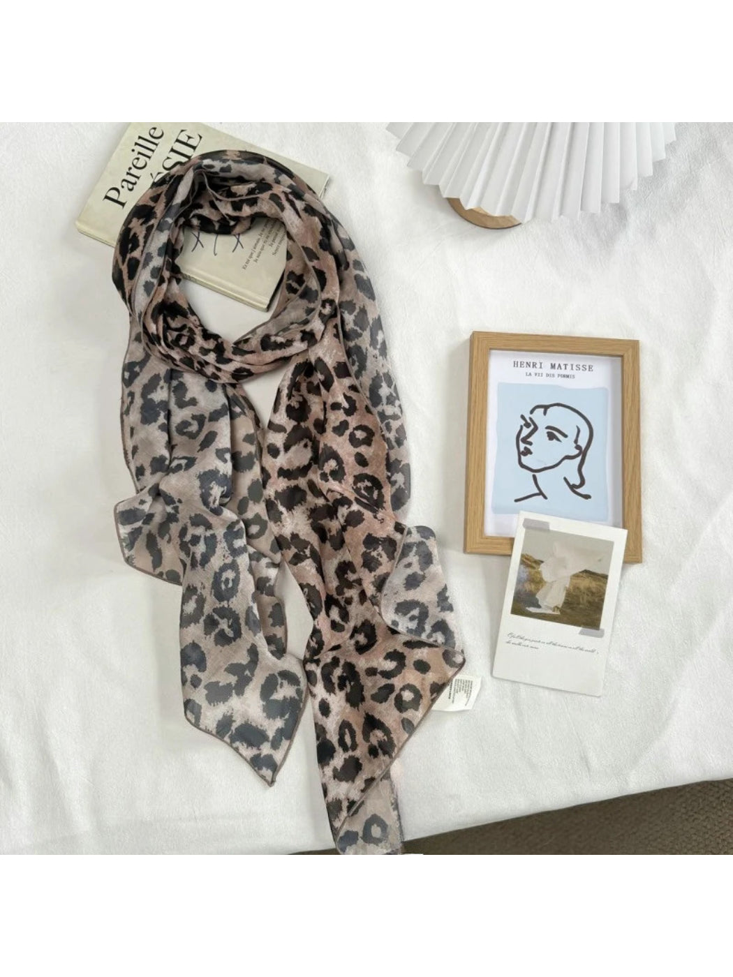 Scarvii - Leopard Print Long Rectangular Scarf