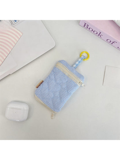 Top view of Cosbai Mini Zipper Key Pouch showing zipper pull and clip
