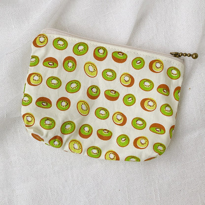 Cosbai canvas printed coin purse displayed on white surface showing colorful print