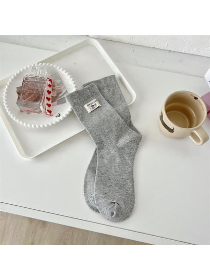 Rufia - Dachshund Detail Speckled Crew Socks