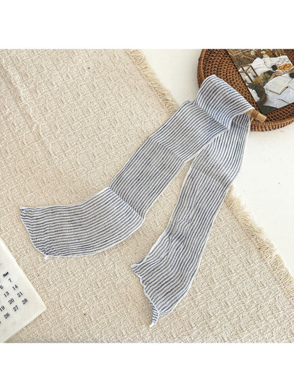 Scarvii - Plaid Sheer Skinny Scarf
