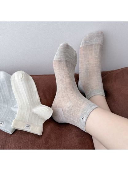 Rufia - Cute Animal Embroidery Women's Ankle Socks