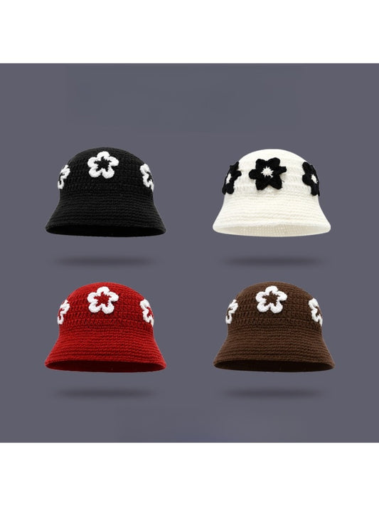 Haila - Floral Knitted Bucket Hat