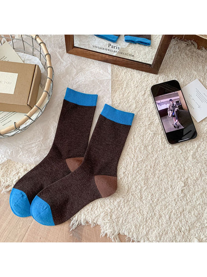 Rufia - Soft Contrast Color Crew Socks