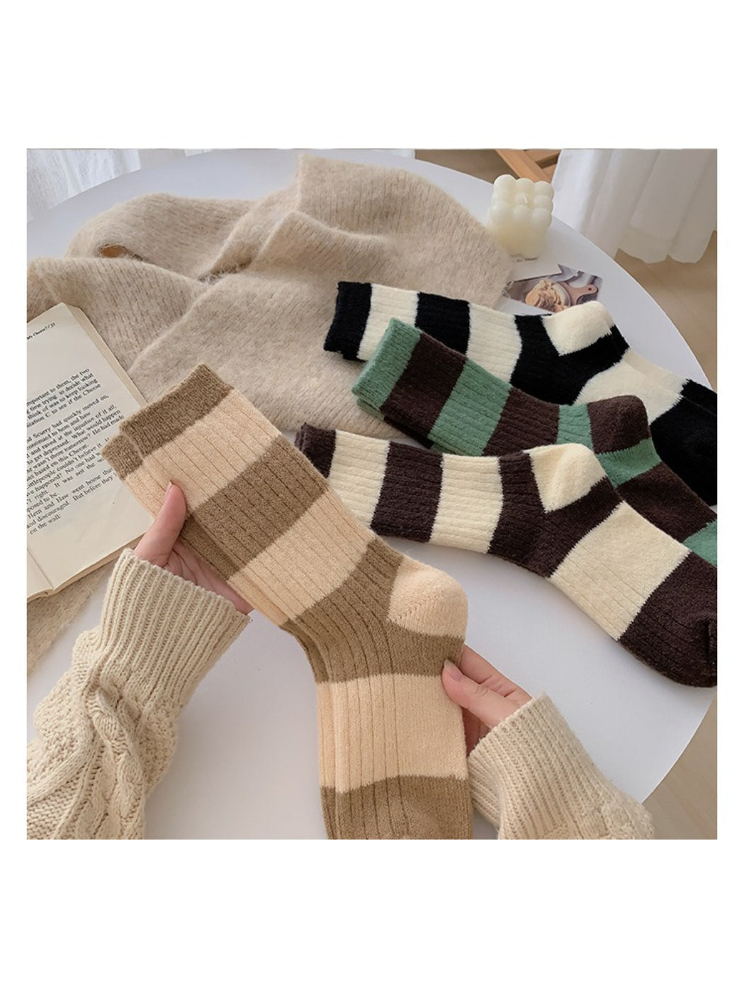 Rufia - Classic Wide Stripe Crew Socks