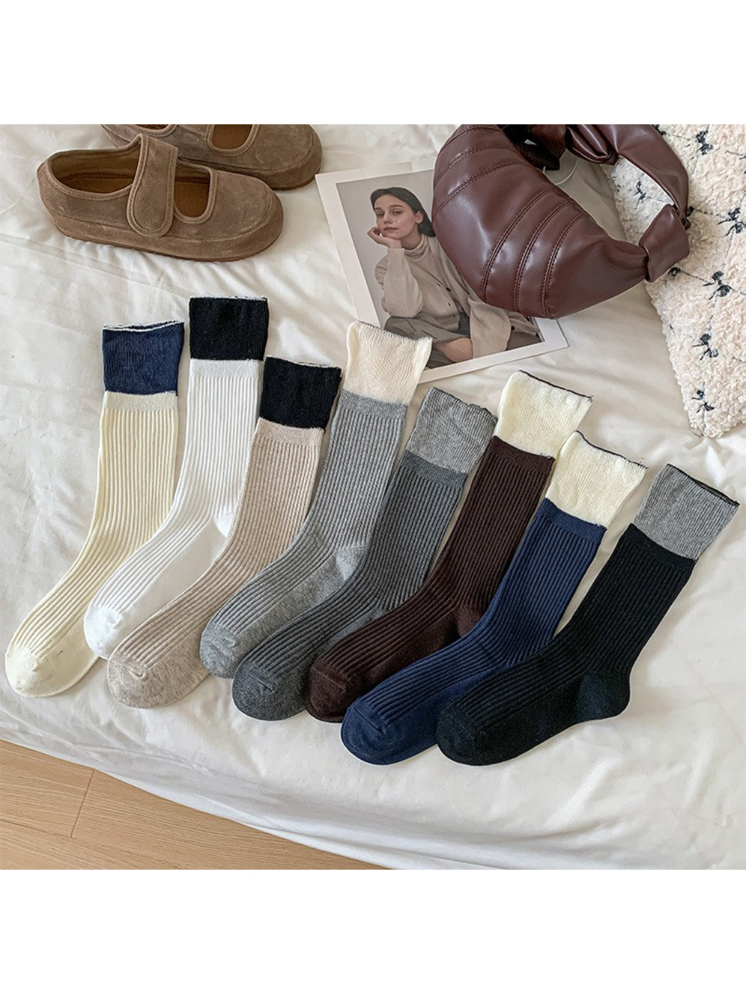 Rufia - Contrast Top Crew Socks