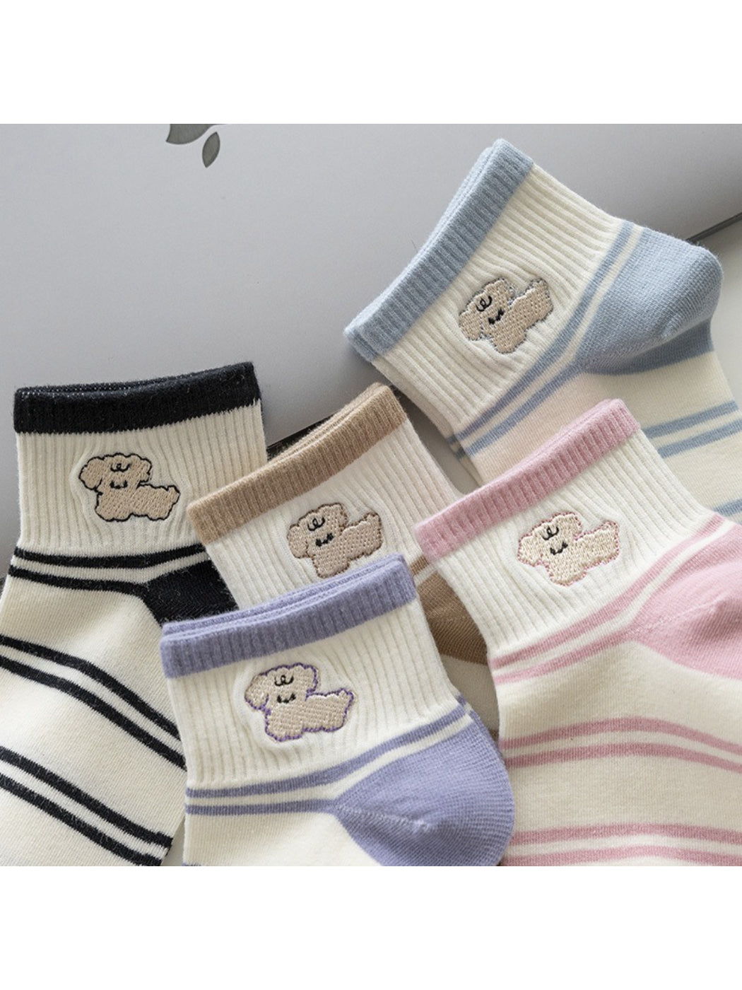 Rufia - Puppy Stripe Ankle Socks