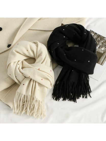 Scarvii - Polka Dot Tassel Winter Scarf
