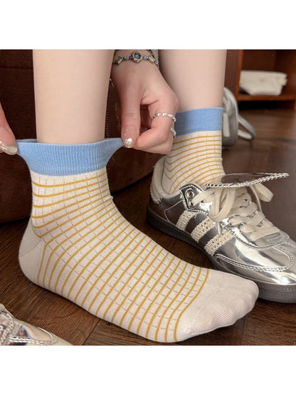 Rufia - Striped Colorblock Everyday Ankle Socks