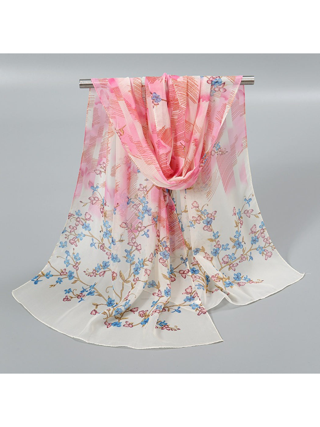 Scarvii - Blossom Branch Print Lightweight Scarf