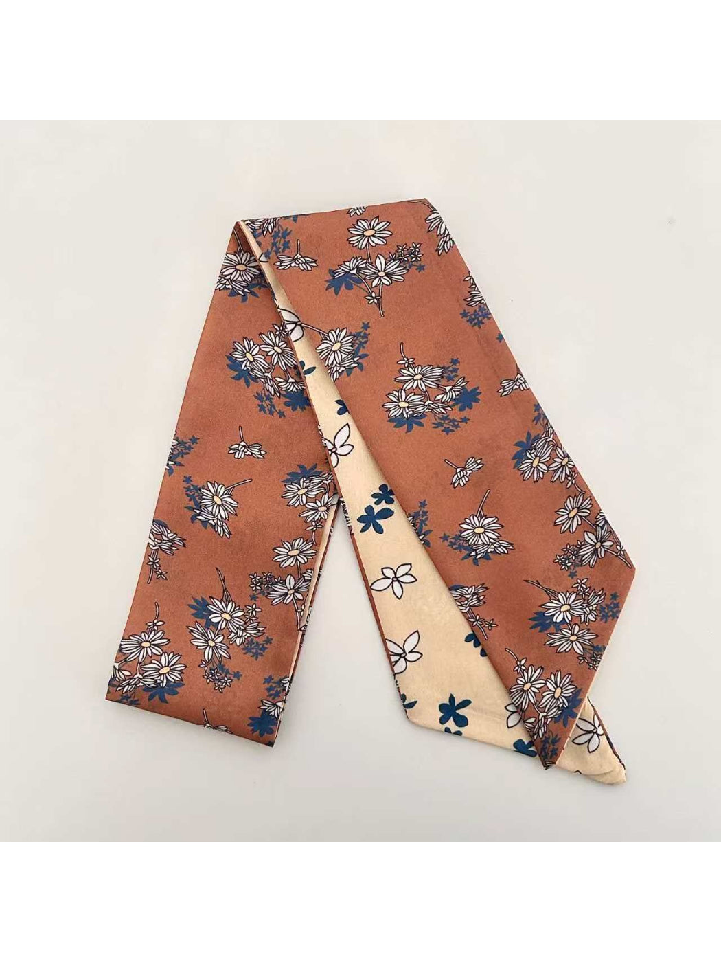 Scarvii Floral and Heart Print Skinny Scarf
