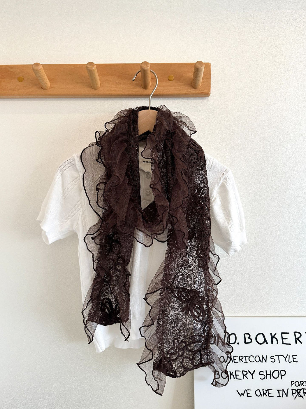 Scarvii - Ruffled Mesh Long Scarf