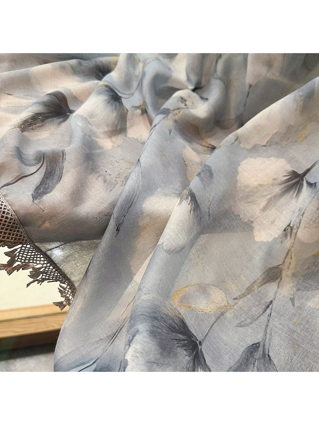 Scarvii - Summer Light Blue Floral Wrap Scarf
