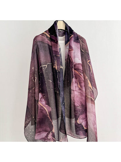 Scarvii - Flowing Floral Print Summer Wrap Scarf