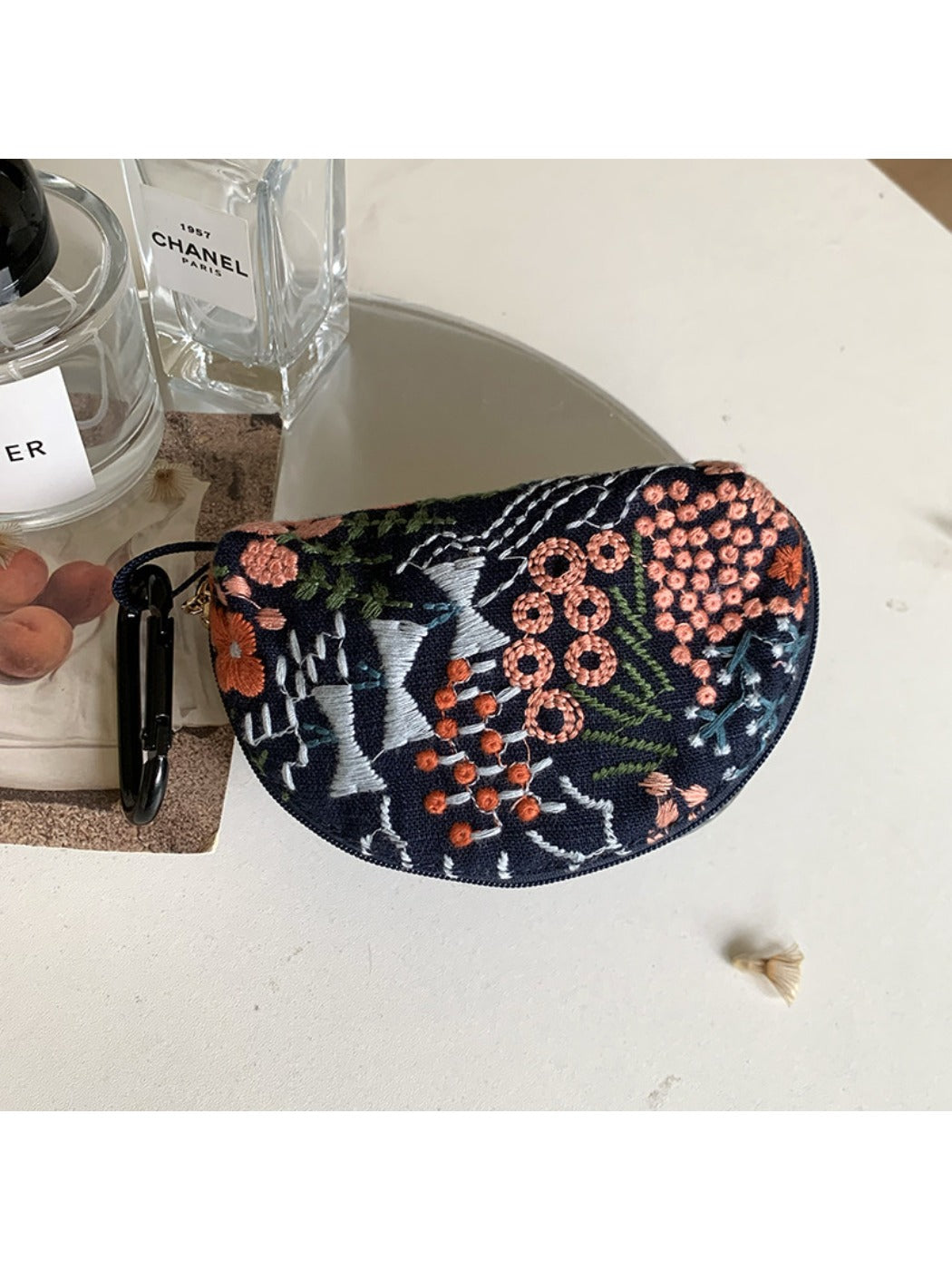 Cosbai - Embroidered Earphone Storage Pouch