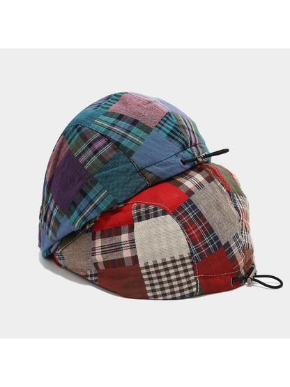 Haila - Patchwork Plaid Newsboy Cap
