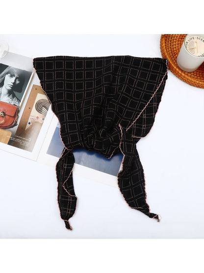 Scarvii - Retro Check Pattern Fashion Triangle Bandana