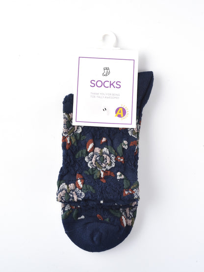 Rufia – Capsule Rose Motif Crew Socks