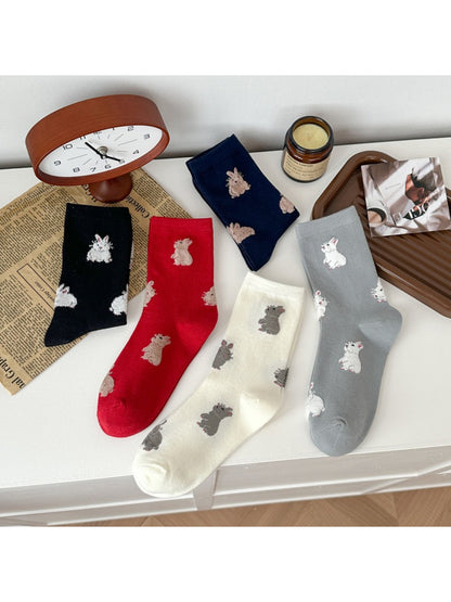 Rufia - Cute Rabbit Pattern Crew Socks product image 1